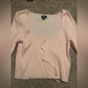 Beverly and Beck Light Pink Cropped Long Sleeve | Size M